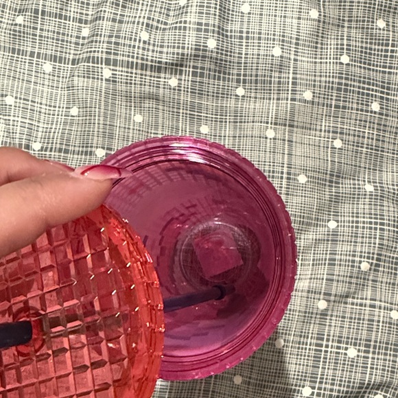 Starbucks Pink and Red Textured Tumbler with Straw - Picture 2 of 3